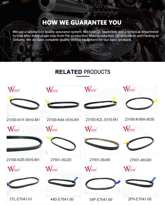 Rubber Material Motorcycle Drive Belt , Scooter Engine Drive V Belt