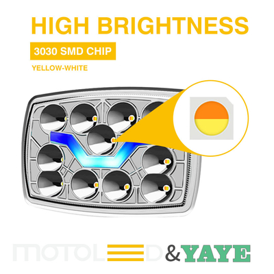 CD70 CG125 70cc Moto Led Headlight DC12V Dual Color White Yellow DRL Headlight