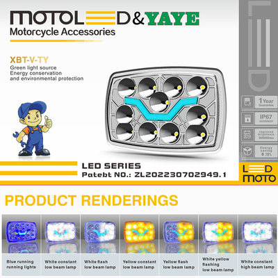 CD70 CG125 70cc Moto Led Headlight DC12V Dual Color White Yellow DRL Headlight