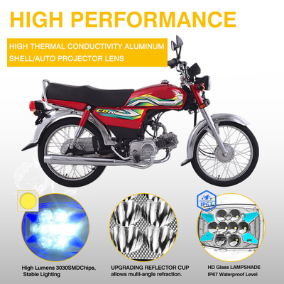 6LED Lo beam and 8 LED Hi beam LED Headlight for CD70 CG125 70cc from YAYE Motorcycle
