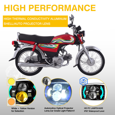 Blue DRL CD70 70cc Projector Lens Motorcycle LED Headlight DC12V White Waterproof IP67