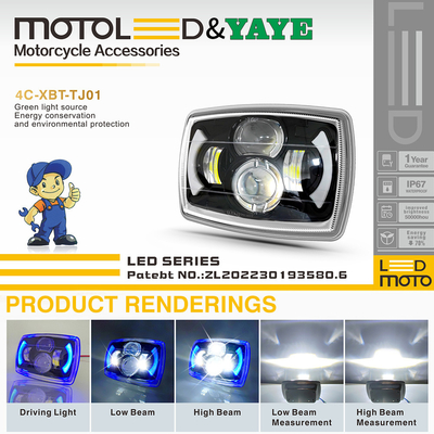 Blue DRL CD70 70cc Projector Lens Motorcycle LED Headlight DC12V White Waterproof IP67