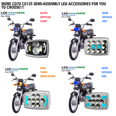 DC12V YAYE CD70 CJ125 2 In 1 HD PC Lampshade IP67 High Brightness Motorcycle Headlight with DRL