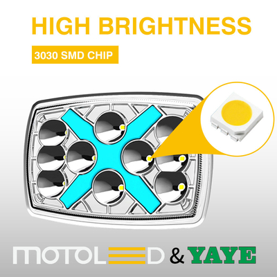 Plastic Reflector YAYE CG125 XBT-06 LED Headlight with 12 Lamp Chips and IP67 Rating