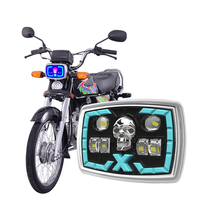 White Blue DRL Function Motorcycle Headlight With Turn Signals