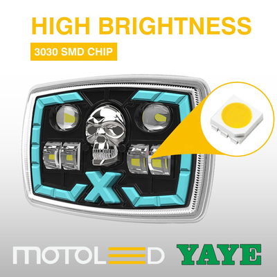 White Blue DRL Function Motorcycle Headlight With Turn Signals
