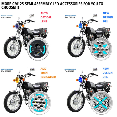 6 Inch CM125 Blue DRL LED Motorcycle Headlight With Built In Lens