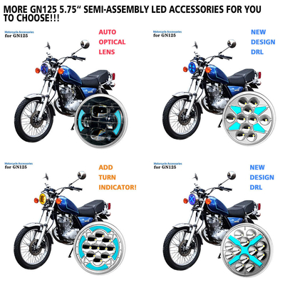Yellow White LED Red Skull Motorcycle Headlight 3030SMD IP67 Waterproof