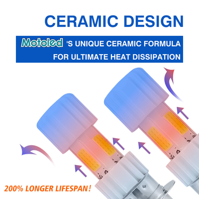 18W 1800LM Ceramic P15D H4 BA20D AC DC Motorcycle Headlight Bulb with 3 Side COB Chip