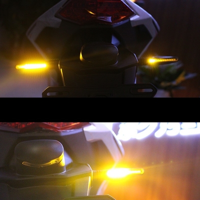 Universal 12V 14 LED Motorcycle Turn Signal Lights Front Rear Flowing Indicators Amber