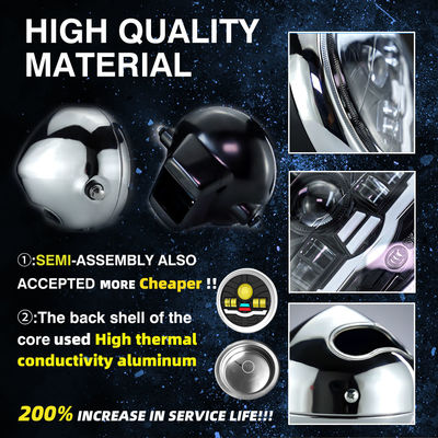 6 Inch Motorcycle Round Headlight Assembly with 4800LM Projector and 6500K White Light