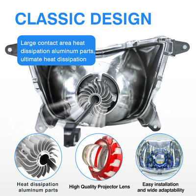 YAYE Built in Headlight 20W 2000LM Projector Lens Dual Color White Yellow Light Blue DRL DC12V  for Motorcycle